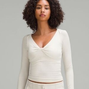 Lululempn Modal Silk V Neck Bone Crop Top L